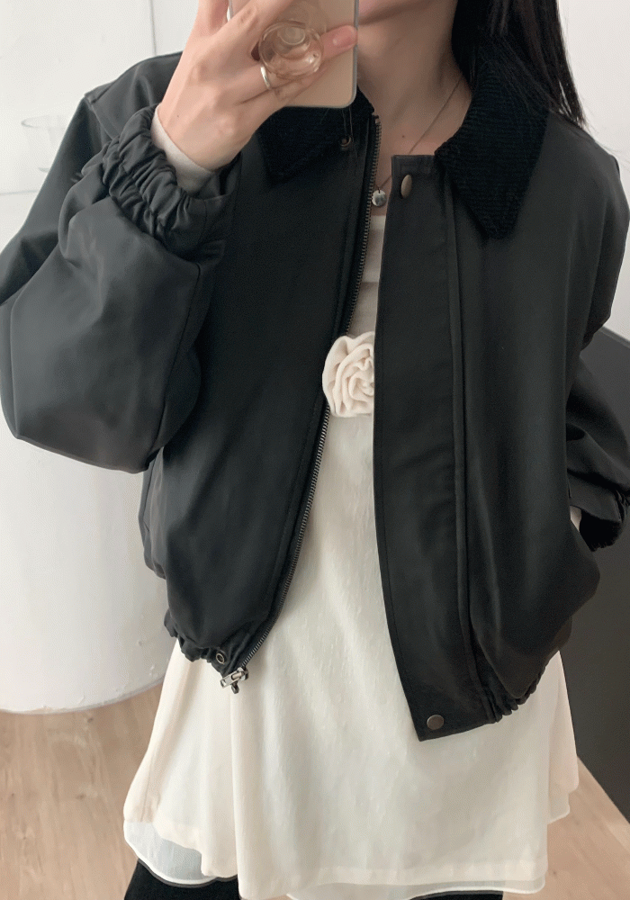 corduroy leather jacket (2color)